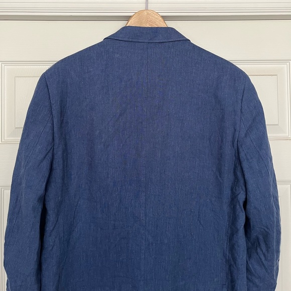 {Alan Flusser} Linen Blend Sport Coat in Blue - Mens Medium - Picture 6 of 10